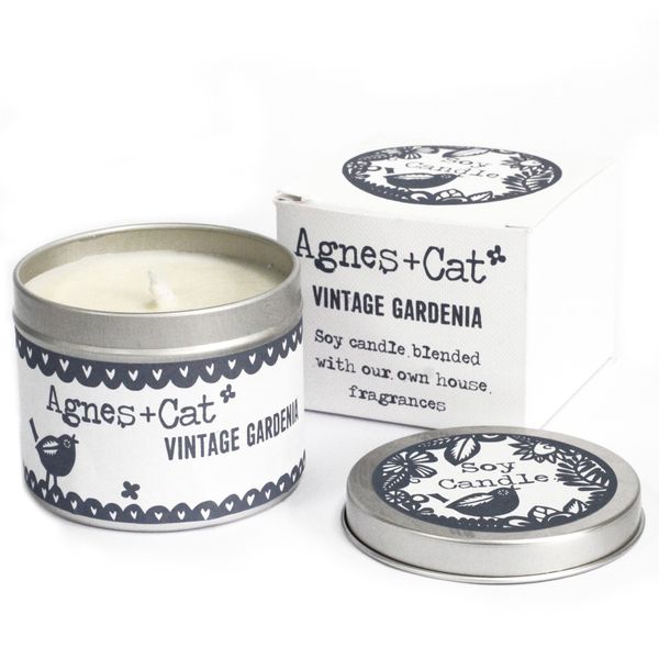 200 g Świeczka w Puszce i Pudełku Ozdobnym - Vintage Gardenia