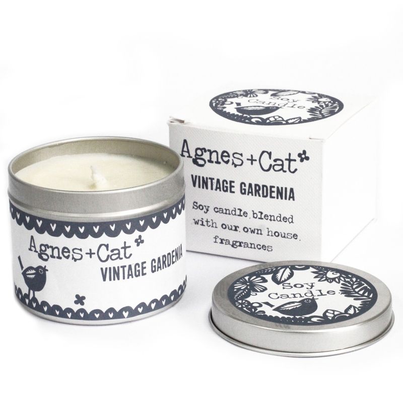 200 g Świeczka w Puszce i Pudełku Ozdobnym - Vintage Gardenia