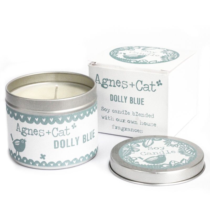 200 g Świeczka w Puszce i Pudełku Ozdobnym - Dolly Blue