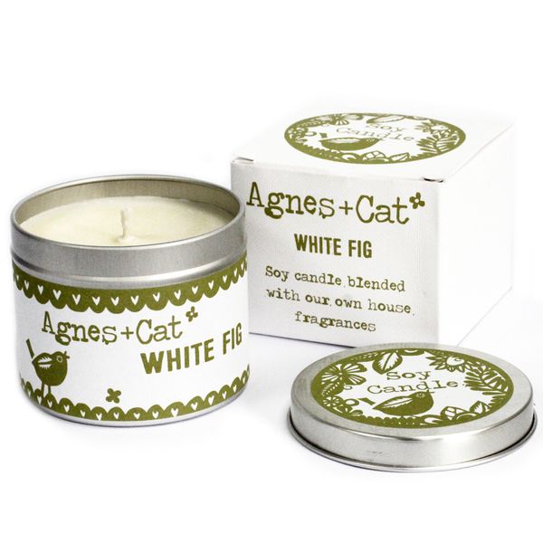 200 g Świeczka w Puszce i Pudełku Ozdobnym - White Fig