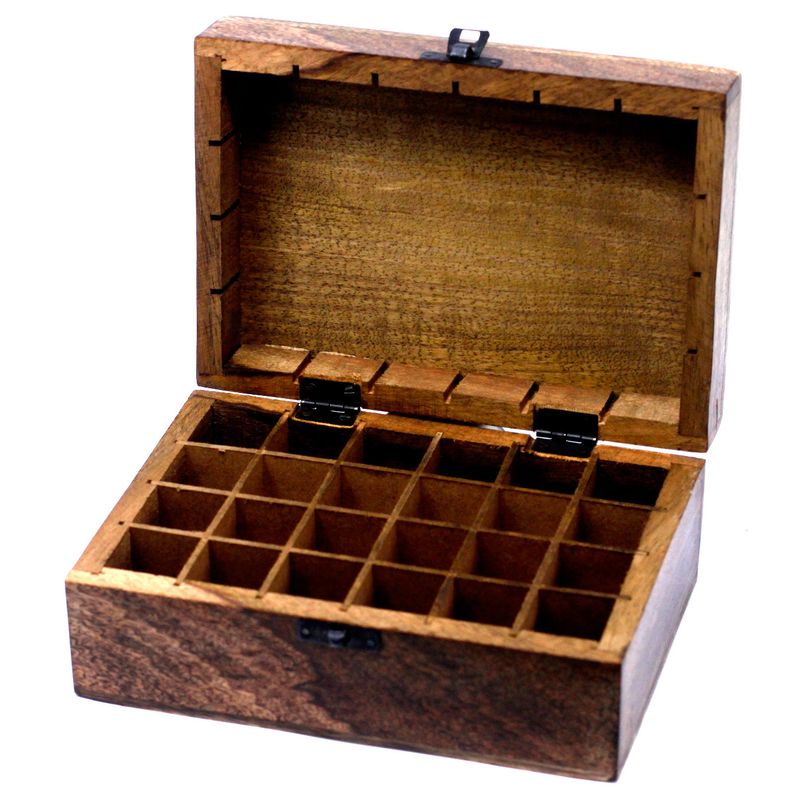 Drewniane Pudełko w Kwiaty na 24 Olejki 10ml