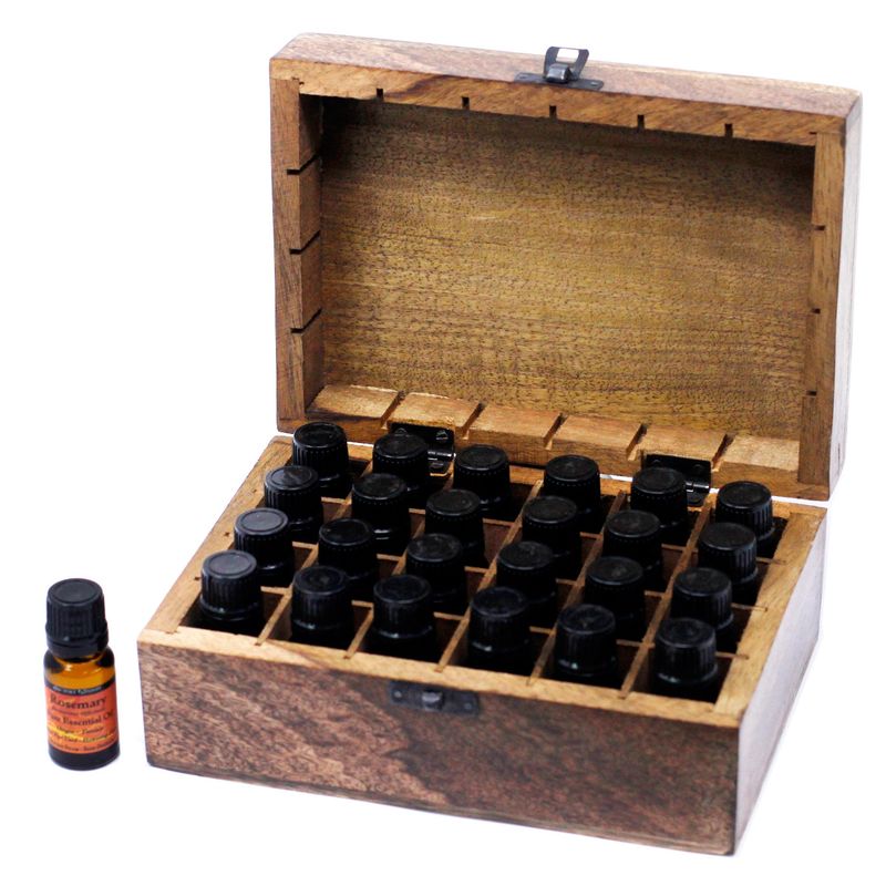 Drewniane Pudełko w Kwiaty na 24 Olejki 10ml