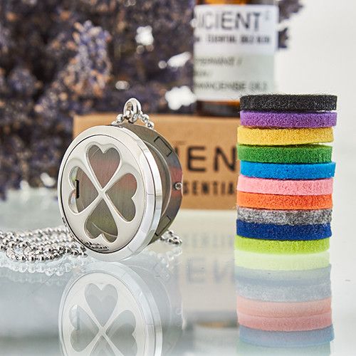 Naszyjnik Aromaterapeutyczny - Czterolistna Koniczyna 30mm