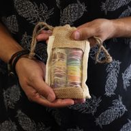 Mała Torebka z Juty z Okienkiem 10cm x 15cm