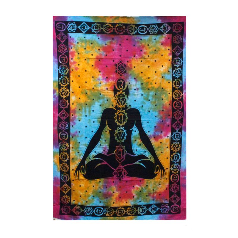 Bawełniana Narzuta / Ozdoba Ścienna - 230cm x 200cm - Czakra Budda