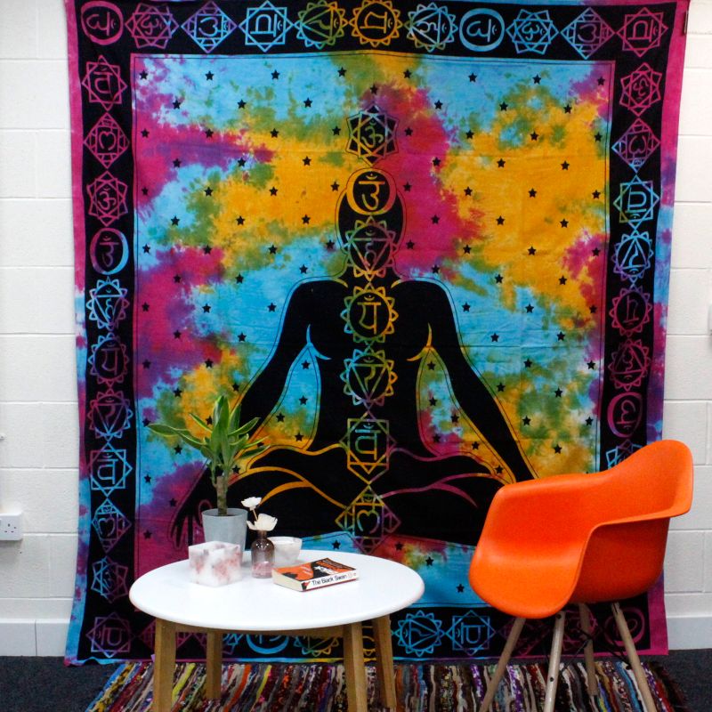 Bawełniana Narzuta / Ozdoba Ścienna - 230cm x 200cm - Czakra Budda