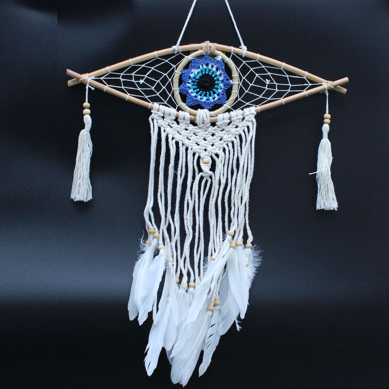 Ochronny Dreamcatcher - Makrama - Evil Eye
