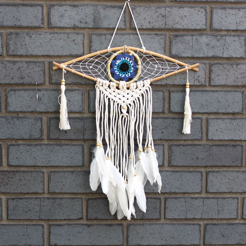 Ochronny Dreamcatcher - Makrama - Evil Eye