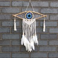 Ochronny Dreamcatcher - Makrama - Evil Eye