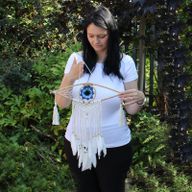 Ochronny Dreamcatcher - Makrama - Evil Eye