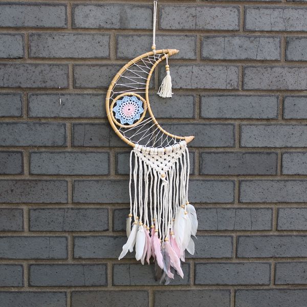 Ochronny Dreamcatcher - Makrama - Księżyc