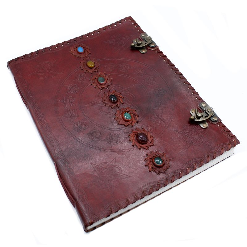 Skórzany Notatnik 25 cm x 33 cm - 7 Czakr
