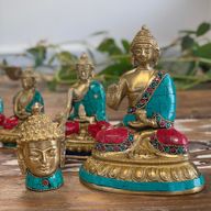 Mosiężne Figurki Buddy - Średnia Głowa - 8 cm
