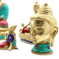 Mosiężne Figurki Buddy - Średnia Głowa - 8 cm