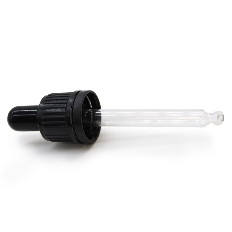 Czarna Zakrętka z Pipetą do Butelki 30 ml 18 mm