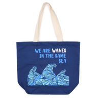 Torba Bawełniana z Nadrukiem - We are Waves - Szary, Niebieski i Naturalny