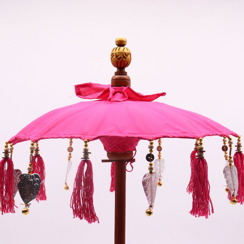 Balijski Parasol Dekoracyjny - Różowy - 40 cm