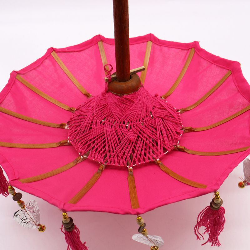 Balijski Parasol Dekoracyjny - Różowy - 40 cm