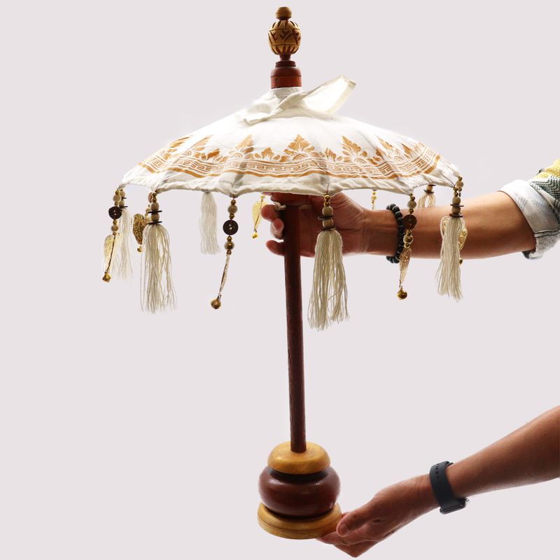 Balijski Parasol Dekoracyjny - Różowy - 40 cm