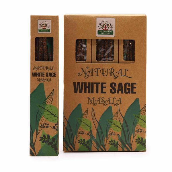 Naturalne Botaniczne Kadzidełka Masala - Biała Szałwia