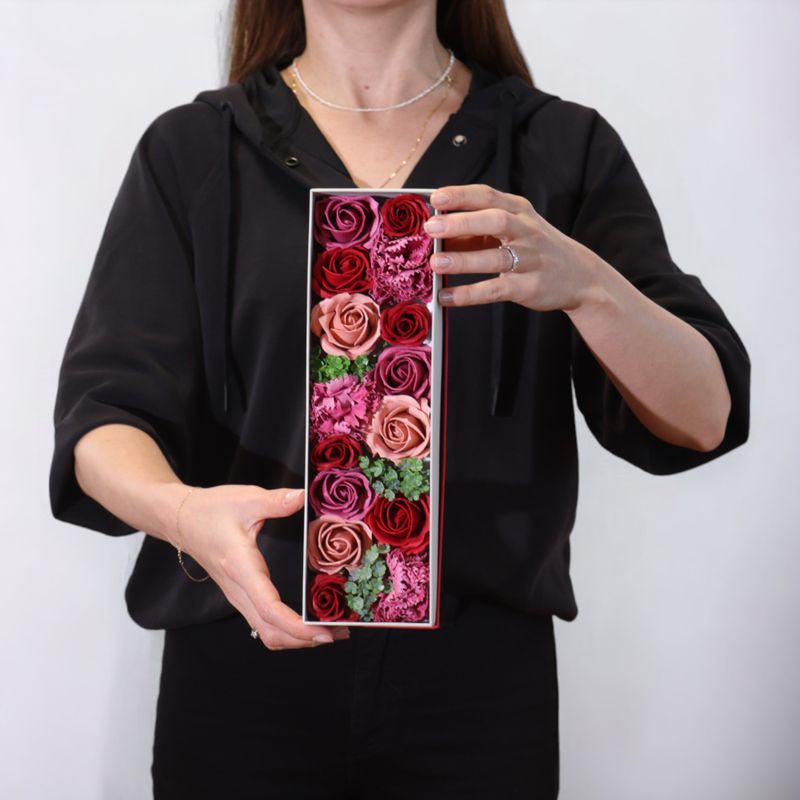 Długi Mydlany Flower Box - Vintage