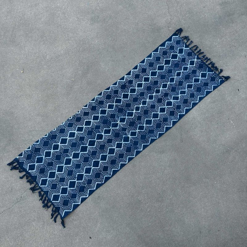 Bieżnik Indygo - 170x60 cm - Wzór Heerak