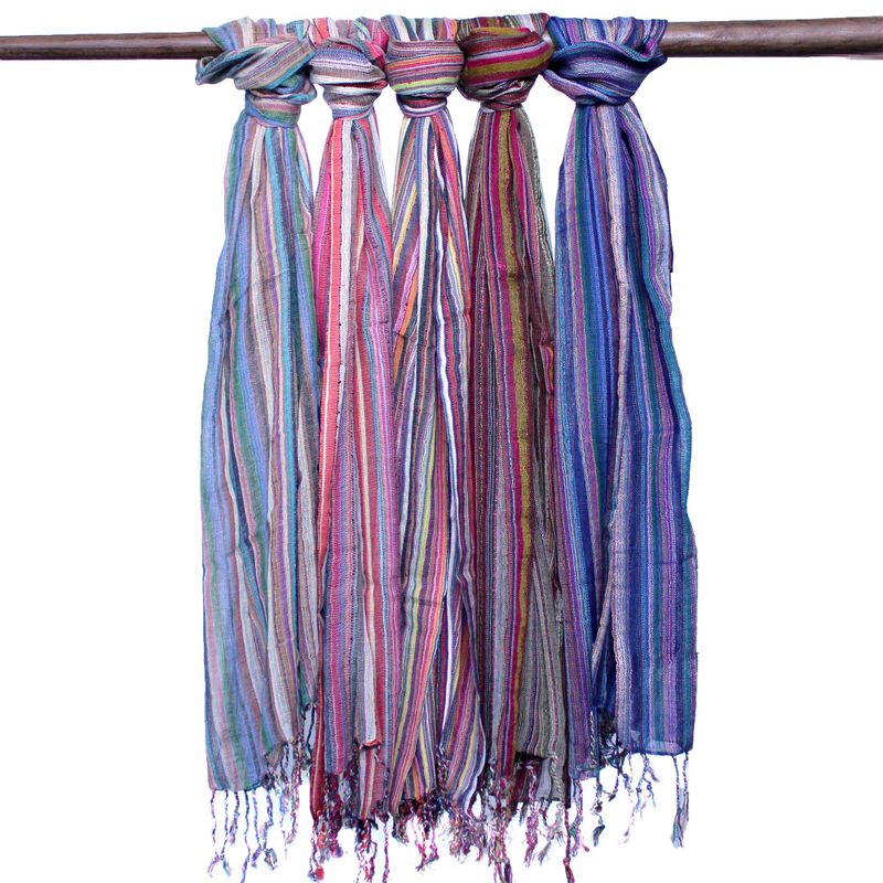 Indyjski Szalik Boho - 50x180 cm - Losowe Fiolety