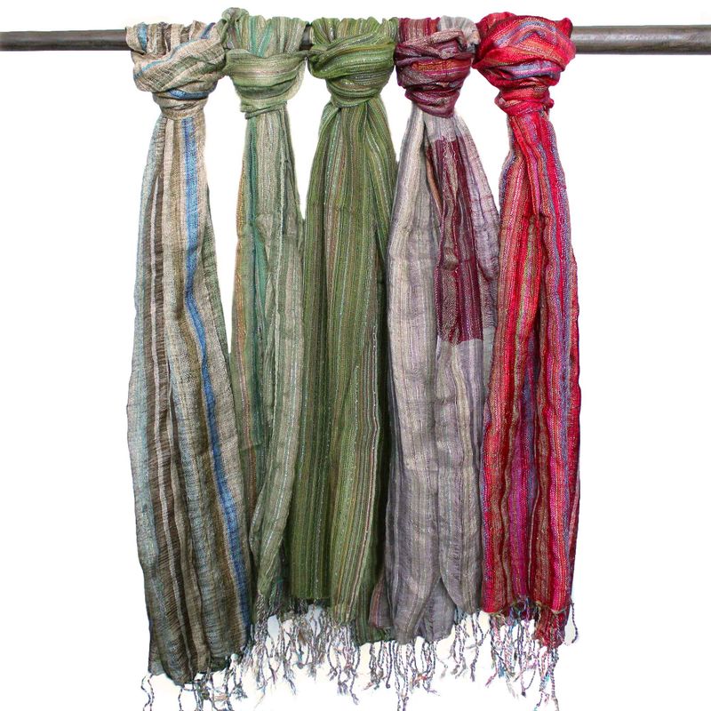 Indyjski Szalik Boho - 50x180 cm - Losowe Zielenie