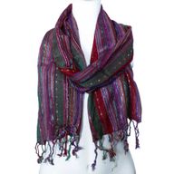 Indyjski Szalik Boho - 50x180 cm - Losowe Zielenie
