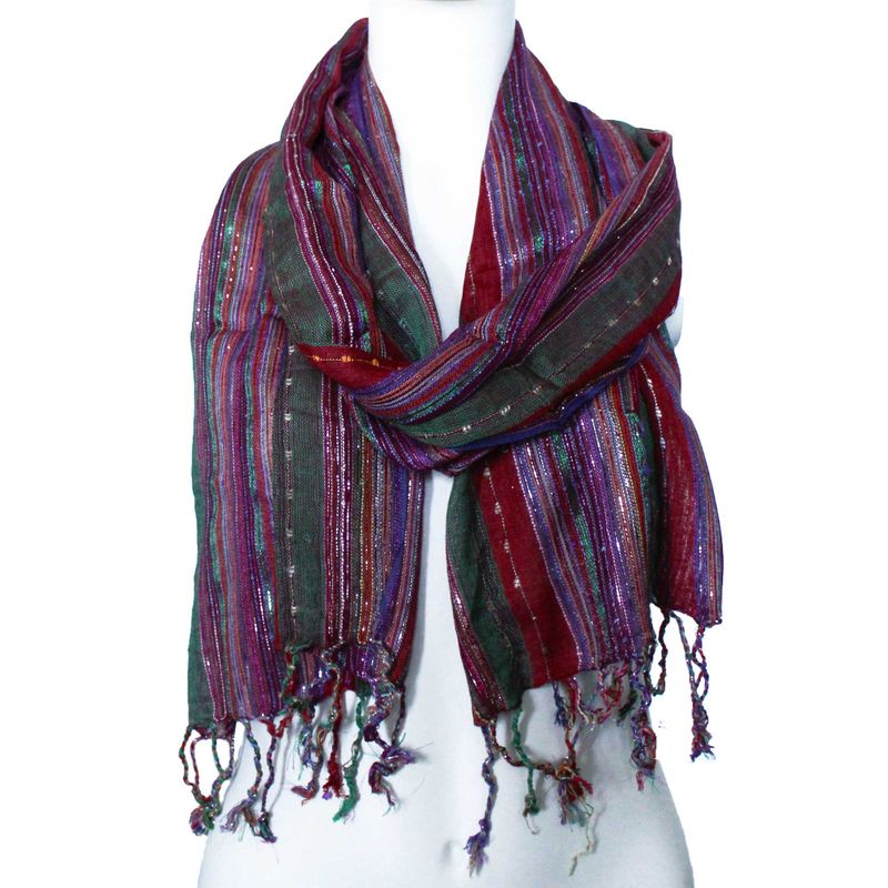 Indyjski Szalik Boho - 50x180 cm - Losowe Zielenie