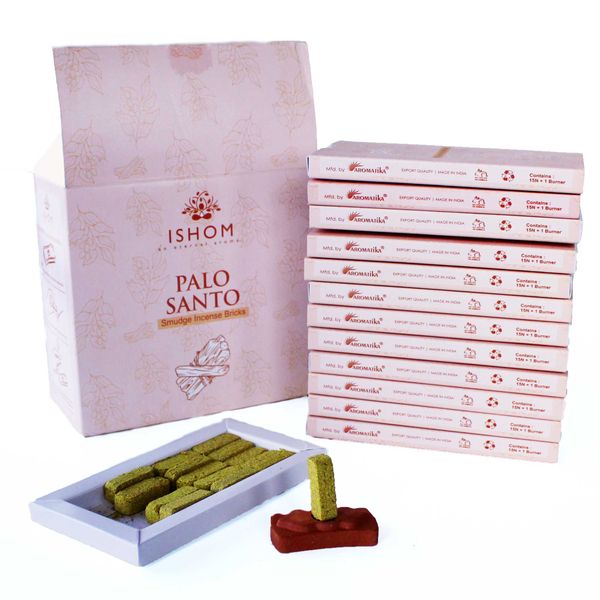Zestaw 15 Kadzidełek-Cegiełek z Podstawką - Palo Santo