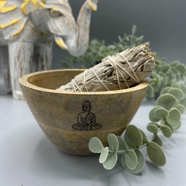 Drewniana Misa Rytualna - Budda - 12x7 cm