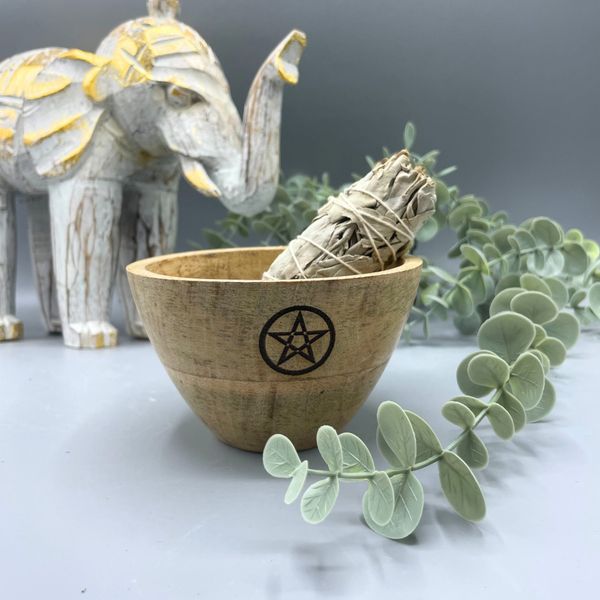 Drewniana Misa Rytualna - Pentagram - 12x7 cm