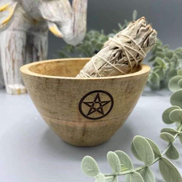 Drewniana Misa Rytualna - Pentagram - 12x7 cm