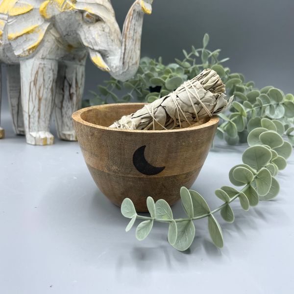 Drewniana Misa Rytualna - Trzy Księżyce - 12x7 cm
