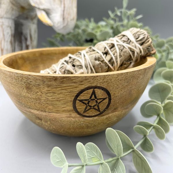 Drewniana Misa Rytualna - Pentagram - 14x7 cm