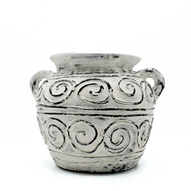 Waza z Uchwytami w Stylu Greckim - Kremowa 15 cm