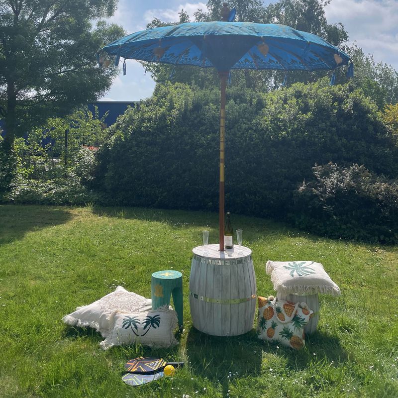 Duży Balijski Parasol Patio - Niebieski - 2 m