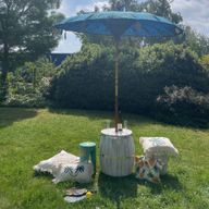 Duży Balijski Parasol Patio - Niebieski - 2 m