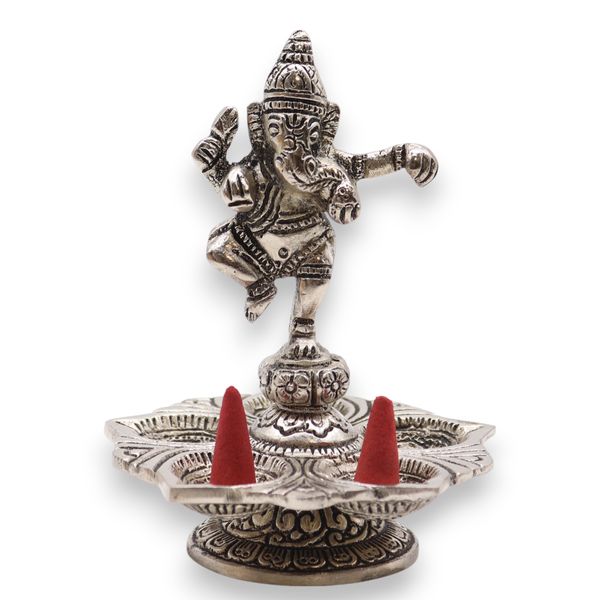 Podstawka z Polerowanego Aluminium 14x10cm - Tańczący Ganesha