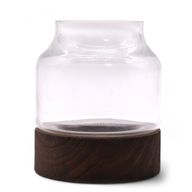 Małe Profilowane Terrarium na Ciemnym Drewnie Tungowym - 12x13 cm