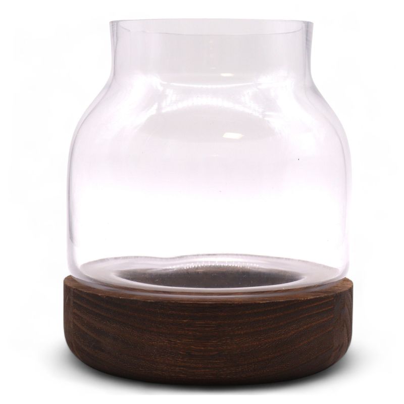 Średnie Profilowane Terrarium na Ciemnym Drewnie Tungowym - 16x18 cm