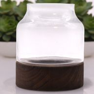 Średnie Profilowane Terrarium na Ciemnym Drewnie Tungowym - 16x18 cm
