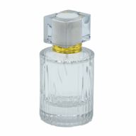 Okrągła Butelka Prążkowana 50 ml + Spray + Biała Zatyczka