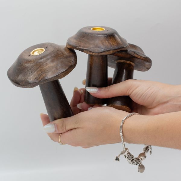 Zestaw 3 Podstawek pod Kadzidełka Płaskie Grzybki (13, 12, 11 cm)