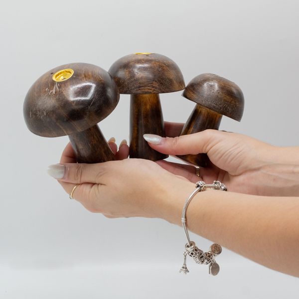 Zestaw 3 Podstawek pod Kadzidełka Grzybki (10, 9, 8 cm)