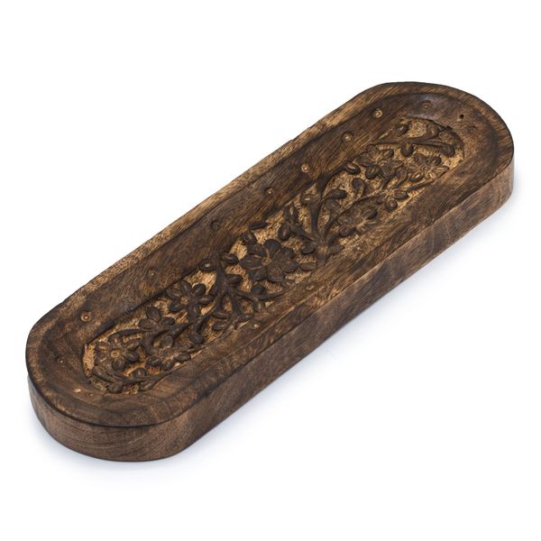 Duża Owalna Podstawka pod Kadzidełka 30x10 cm - Kwiaty