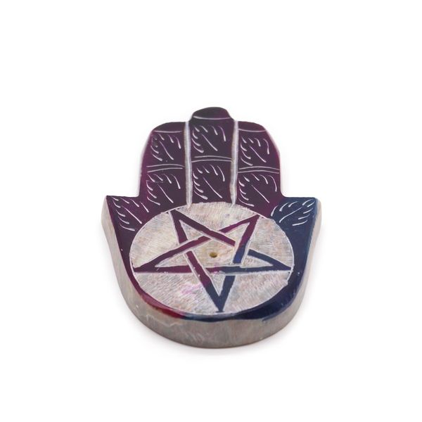 Podstawka pod Kadzidełka Hamsa ze Steatytu - Pentagram