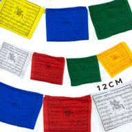 Małe Tybetańskie Flagi Modlitewne - 12 cm (10 flag)