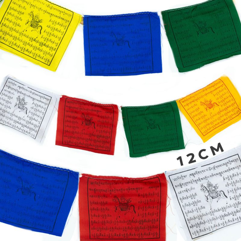 Małe Tybetańskie Flagi Modlitewne - 12 cm (10 flag)